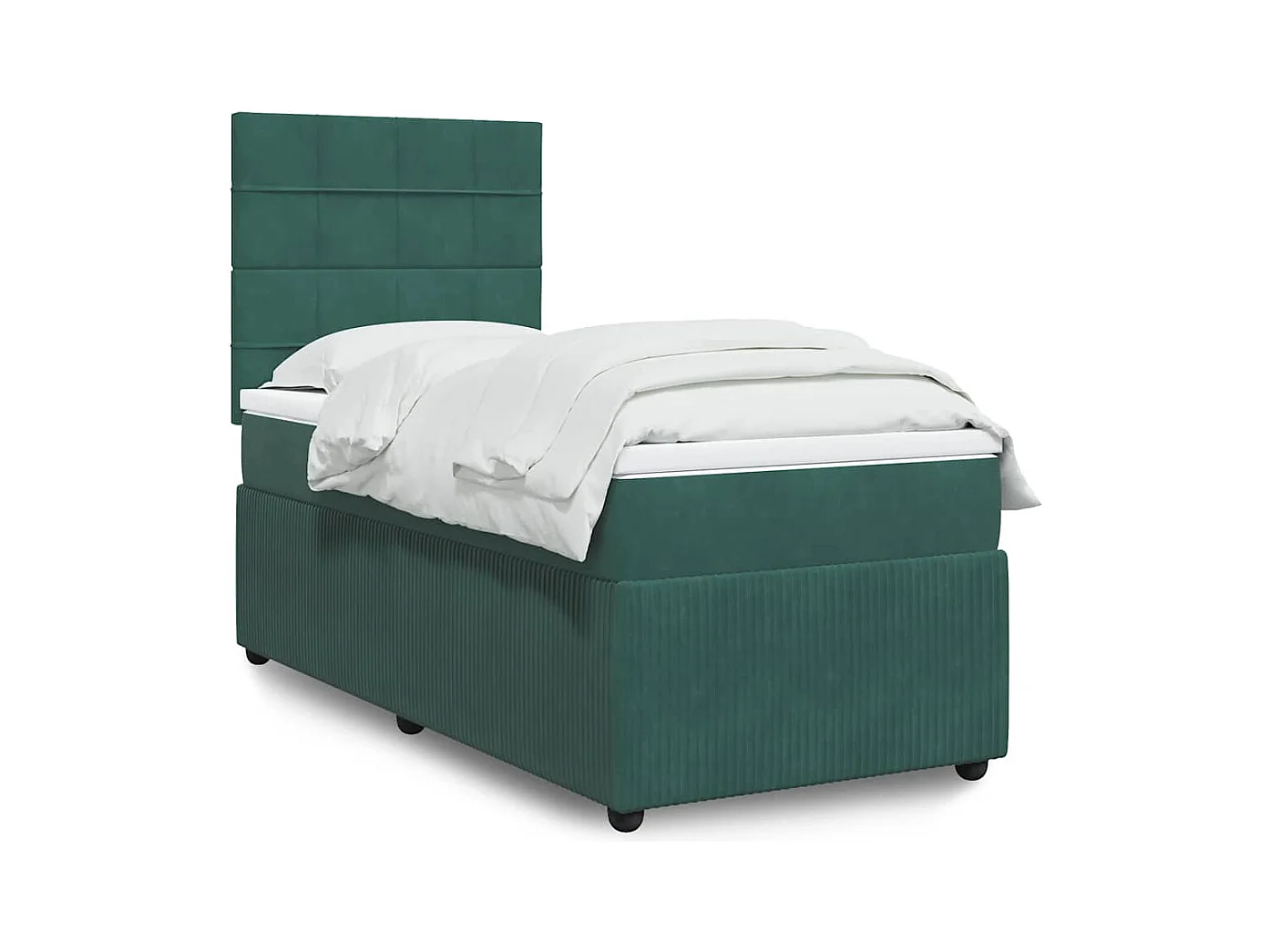 Boxspringbett mit Matratze Dunkelgrün 100x200 cm Samt