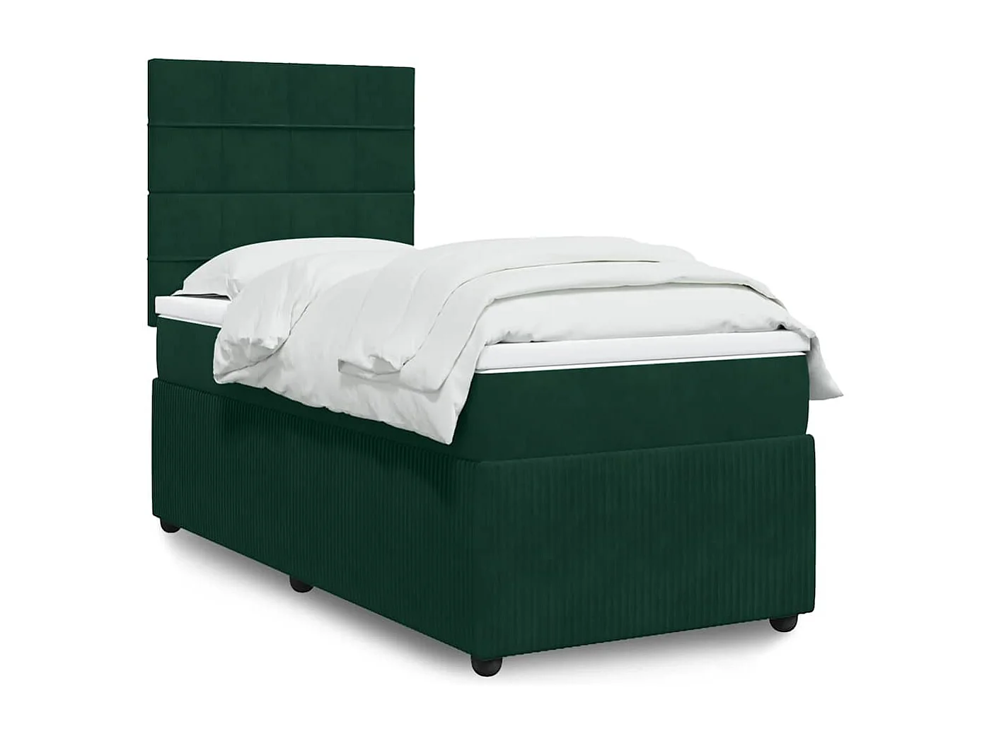 Boxspringbett mit Matratze Dunkelgrün 100x200 cm Samt