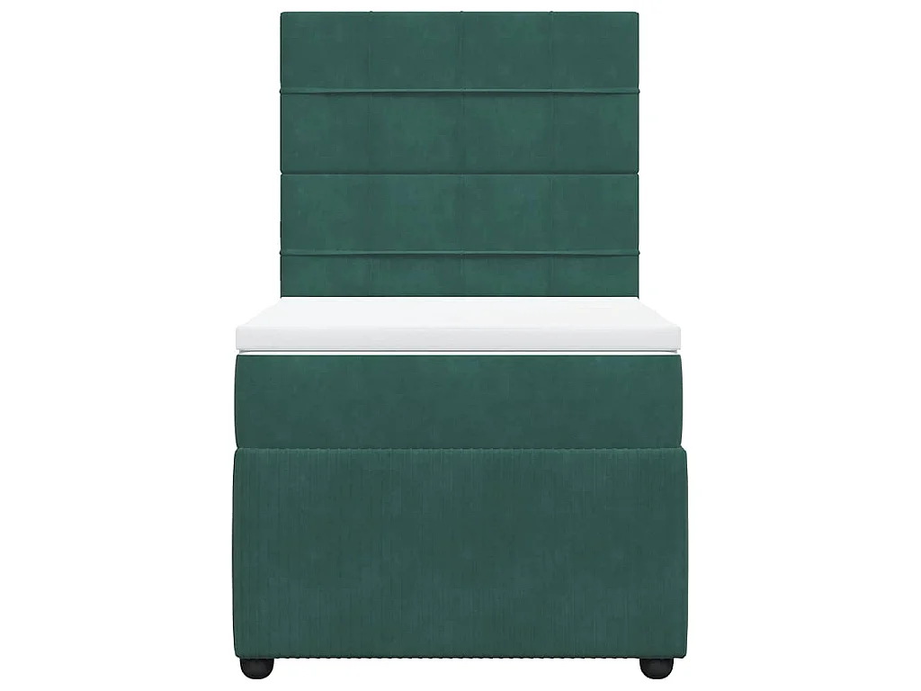 Boxspringbett mit Matratze Dunkelgrün 100x200 cm Samt