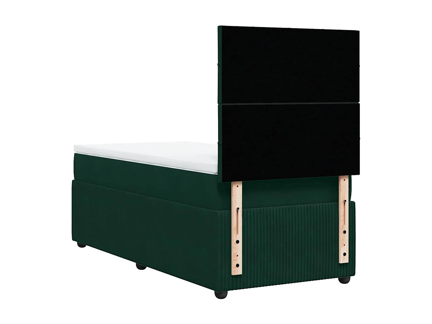 Boxspringbett mit Matratze Dunkelgrün 100x200 cm Samt