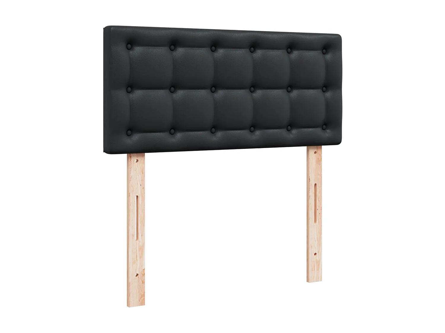 Cama com molas/colchão 100x200 cm couro artificial preto