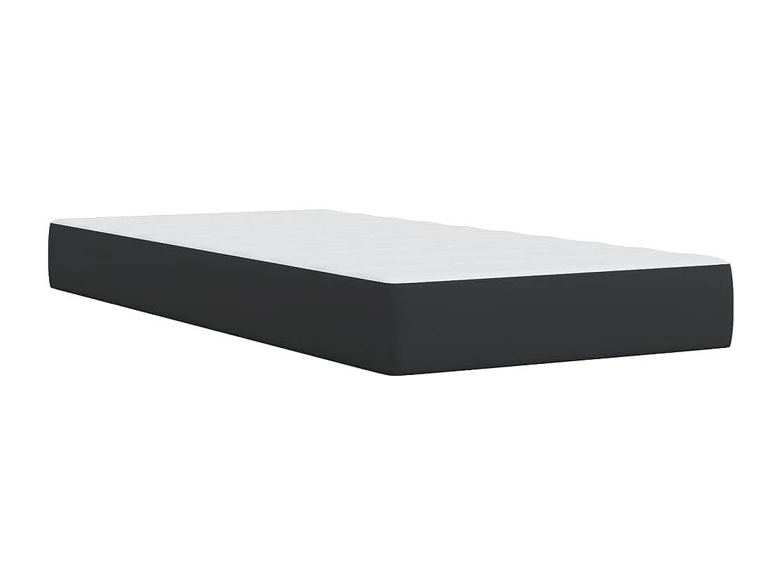 Cama com molas/colchão 100x200 cm couro artificial preto