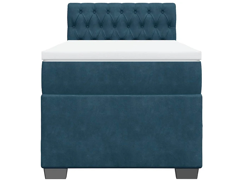 Boxspring met matras fluweel donkerblauw 100x200 cm