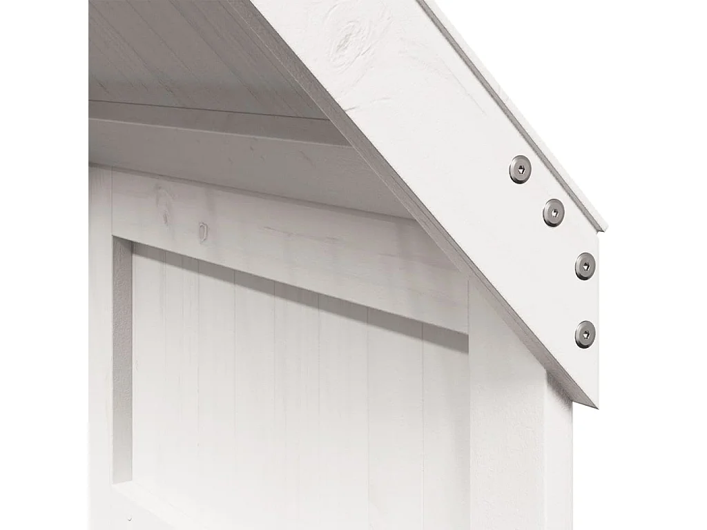 Cama alta com telhado 90x190 cm pinho maciço branco