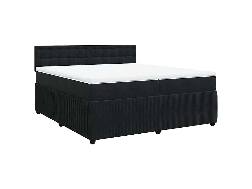 Boxspring met matras fluweel zwart 200x200 cm