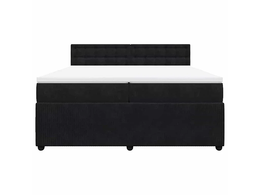 Boxspring met matras fluweel zwart 200x200 cm