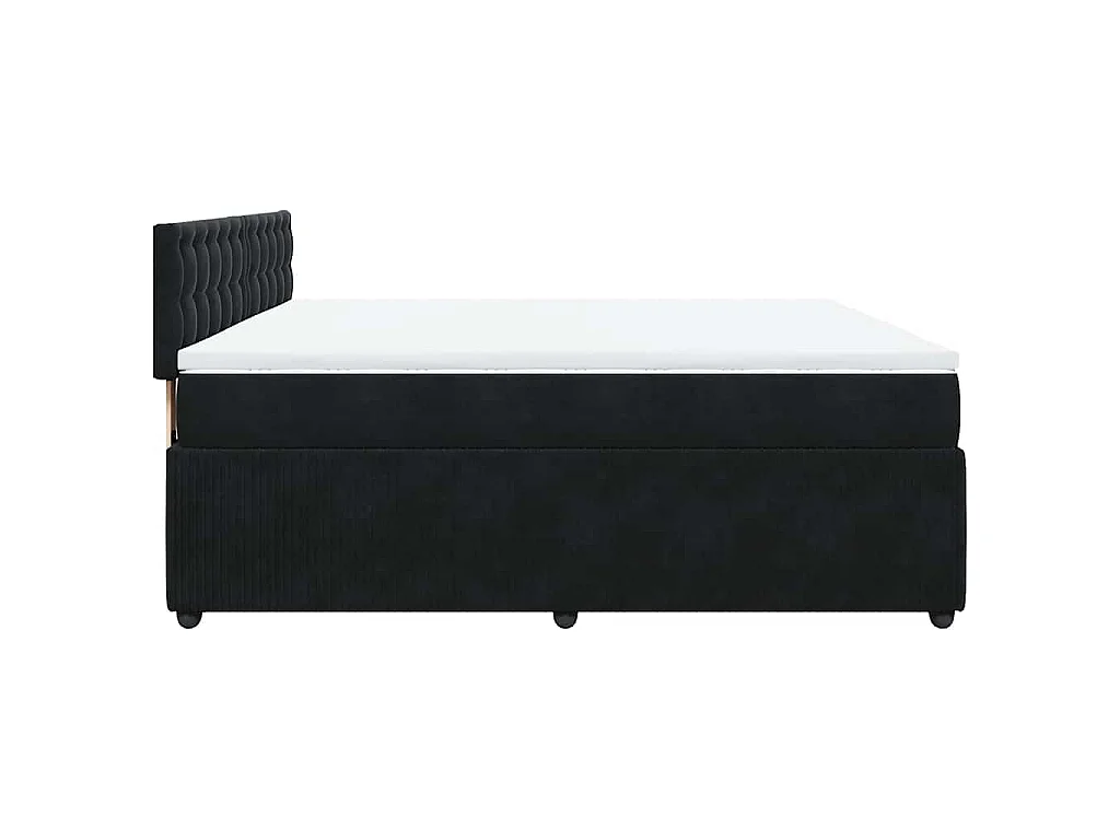 Boxspring met matras fluweel zwart 200x200 cm