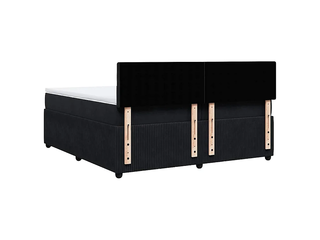 Boxspring met matras fluweel zwart 200x200 cm