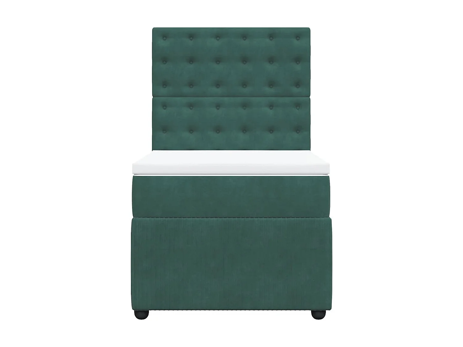 Sommier à lattes de lit avec matelas Vert foncé 100x200 cm