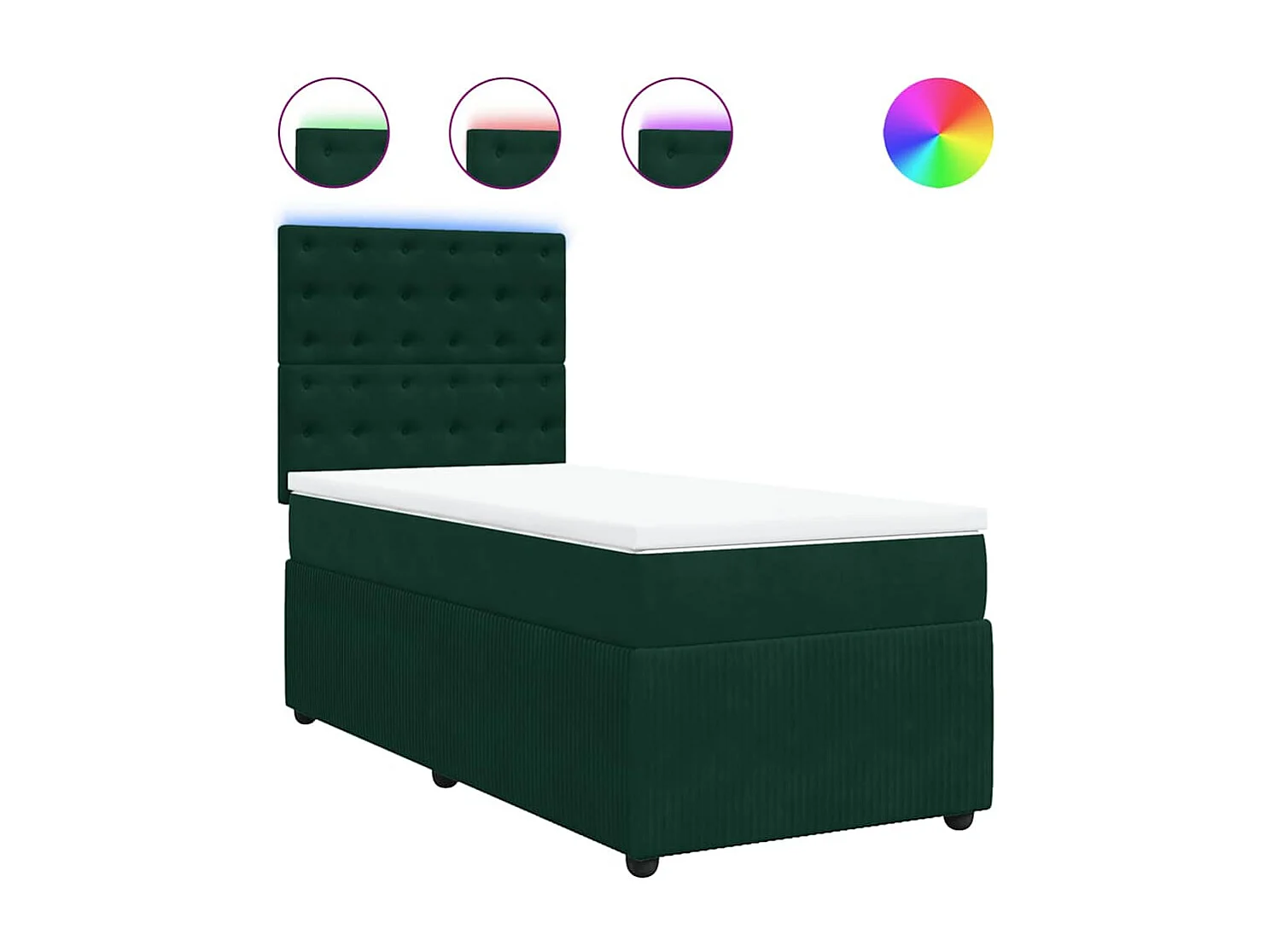 Boxspring met matras fluweel donkergroen 100x200 cm