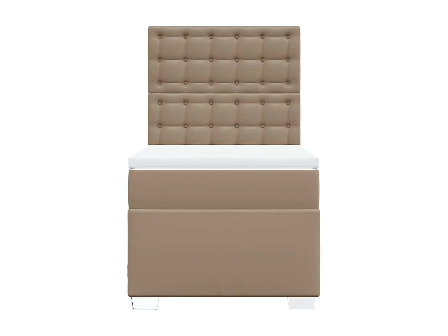 Boxspringbett mit Matratze Cappuccino-Braun 90x190cm Kunstleder