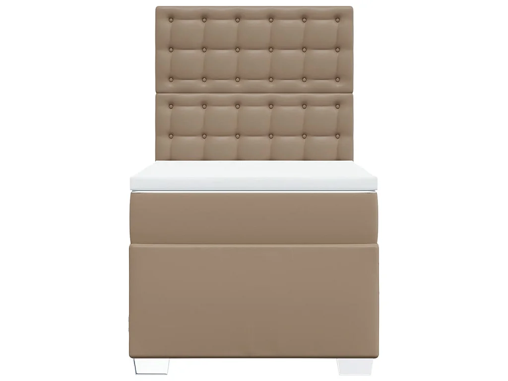 Cama com molas/colchão 90x190 cm couro artificial cappuccino