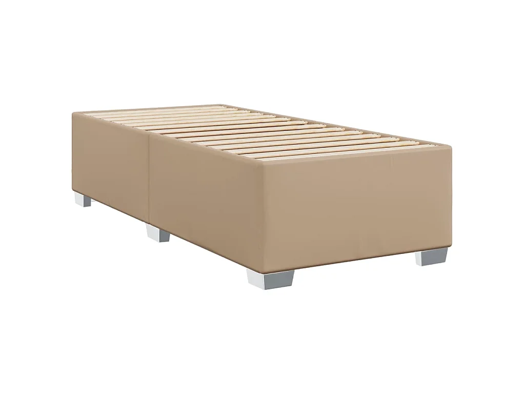 Cama com molas/colchão 90x190 cm couro artificial cappuccino