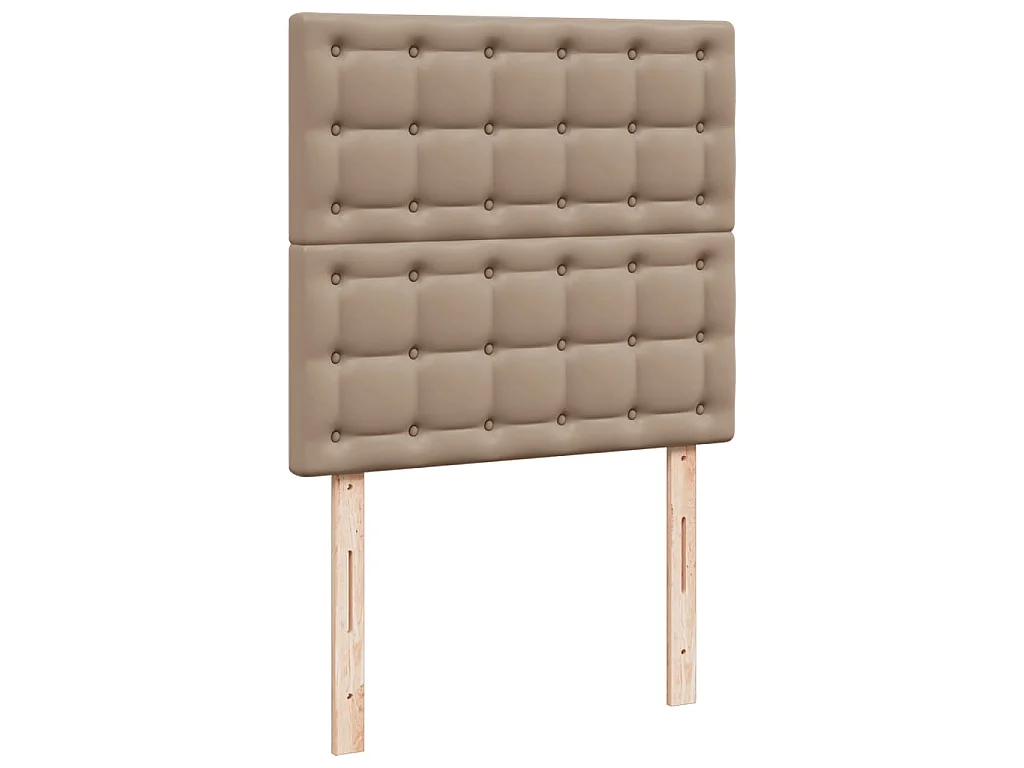 Cama com molas/colchão 90x190 cm couro artificial cappuccino