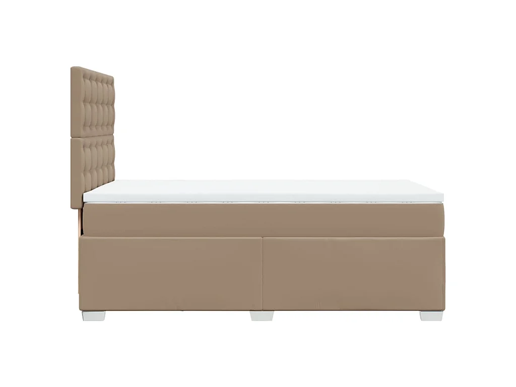 Cama com molas/colchão 90x190 cm couro artificial cappuccino