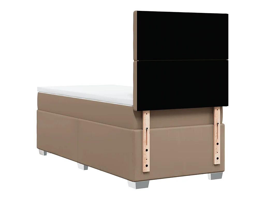 Cama com molas/colchão 90x190 cm couro artificial cappuccino
