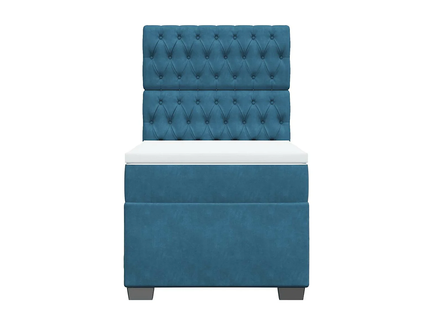 Boxspring met matras fluweel blauw 80x200 cm