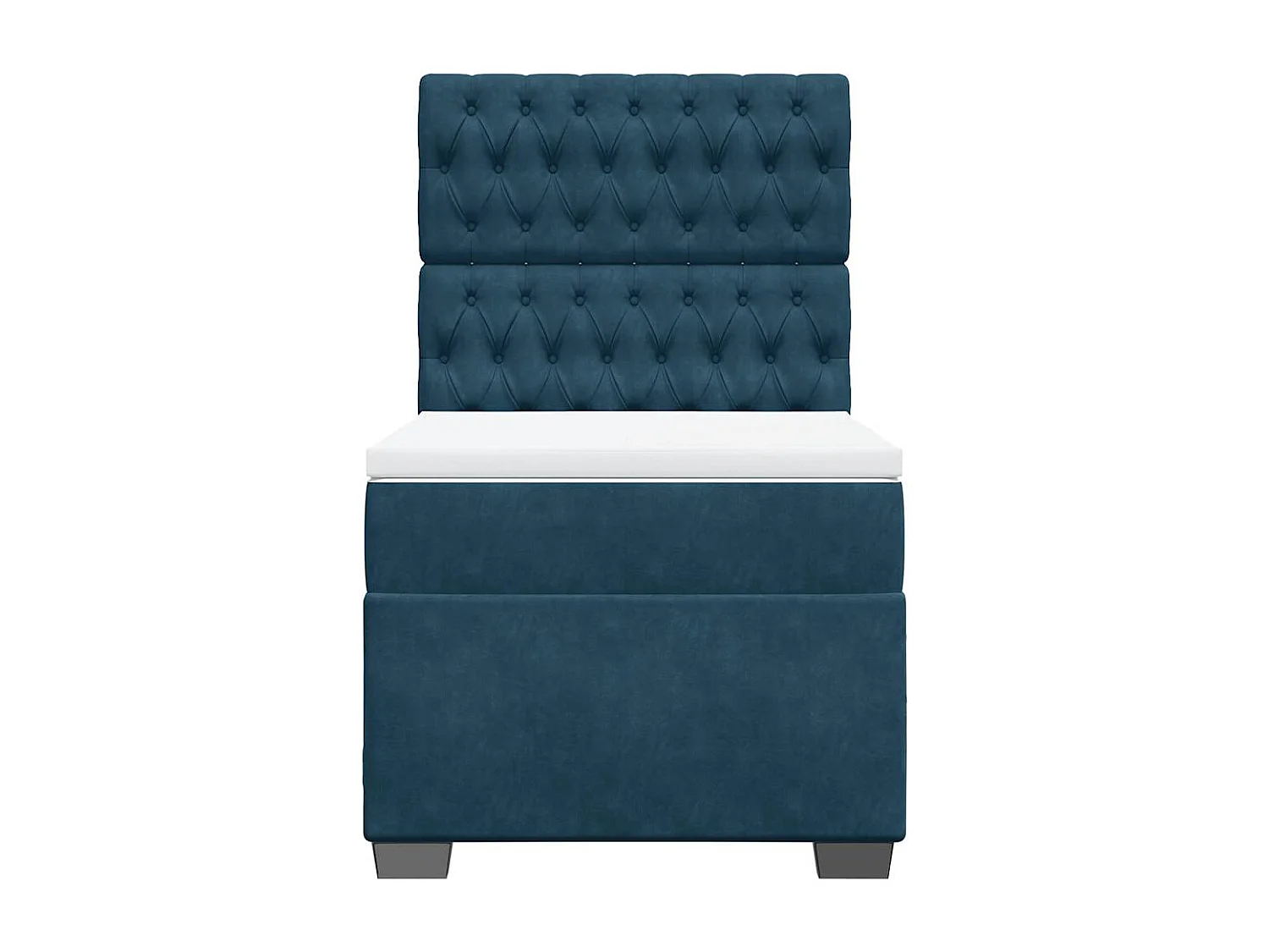 Sommier à lattes de lit avec matelas bleu 80x200 cm velours