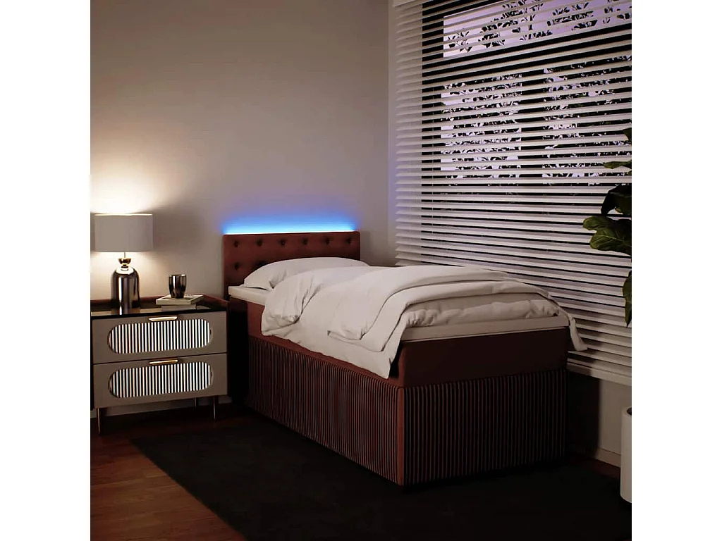 Boxspring met matras fluweel roze 100x200 cm