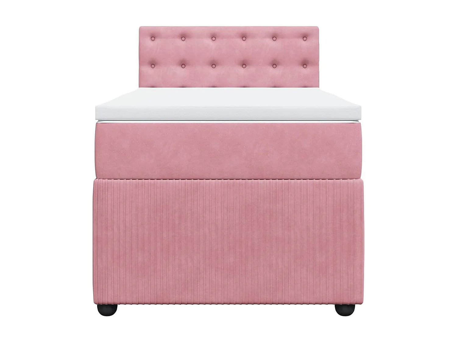 Boxspring met matras fluweel roze 100x200 cm