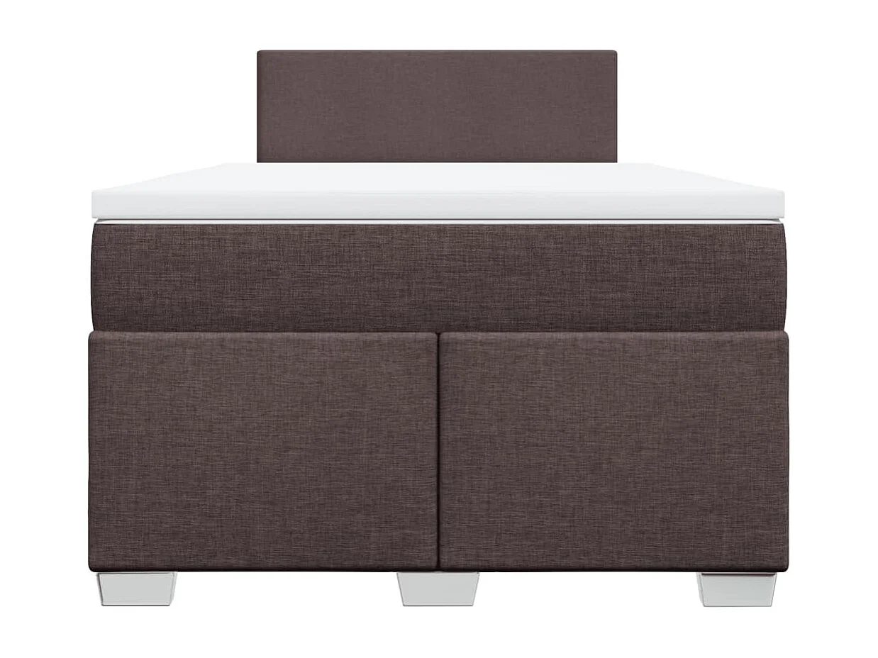 Boxspring met matras stof donkerbruin 120x190 cm