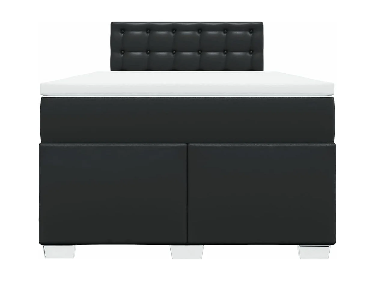 Giroletto a Molle con Materasso Nero 120x190 cm in Similpelle