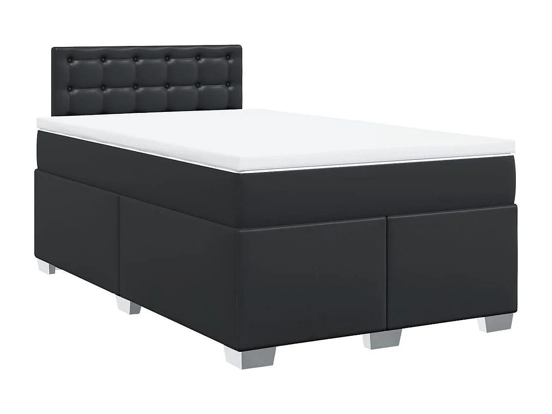 Boxspring met matras kunstleer zwart 120x190 cm