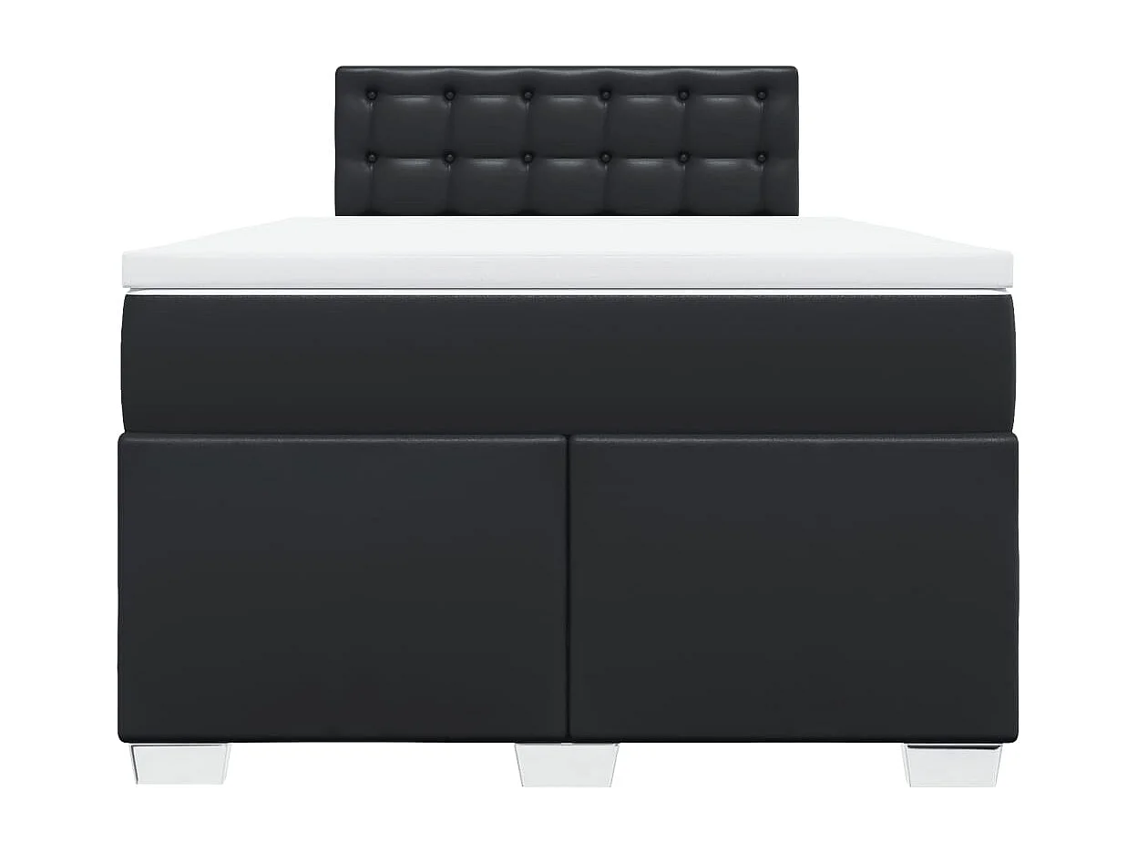 Boxspring met matras kunstleer zwart 120x190 cm