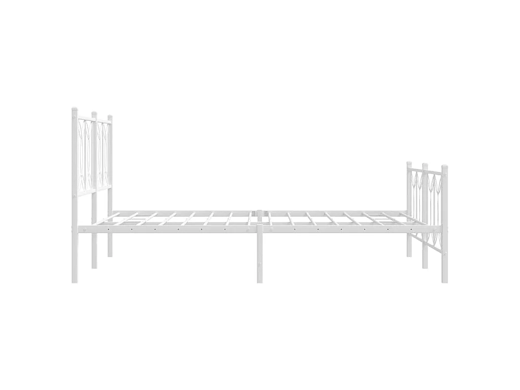 Bedframe met hoofd- en voeteneinde metaal wit 135x190 cm