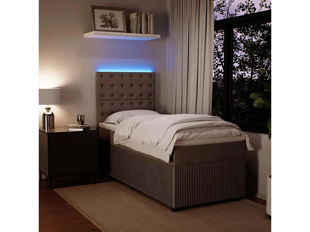 Sommier à lattes de lit et matelas Gris clair 100x200cm Velours