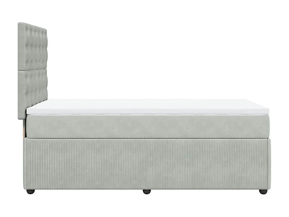 Sommier à lattes de lit et matelas Gris clair 100x200cm Velours
