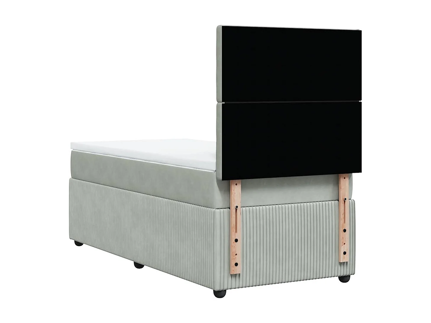 Sommier à lattes de lit et matelas Gris clair 100x200cm Velours