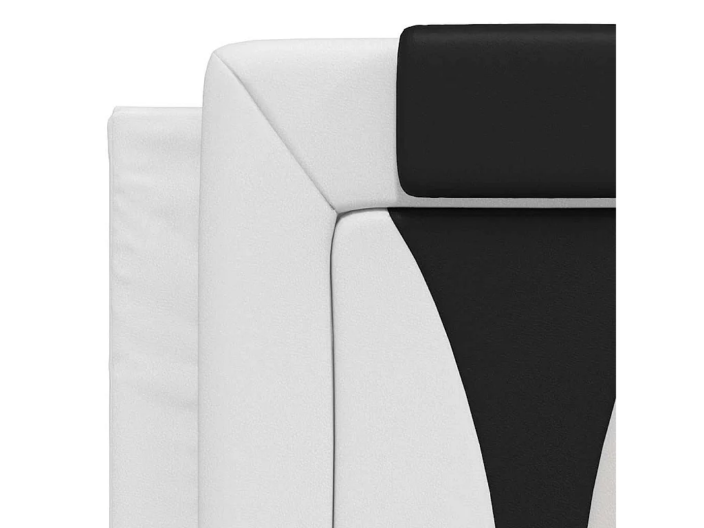Cadre de lit Viana sans matelas blanc et noir 140x200 cm similicuir