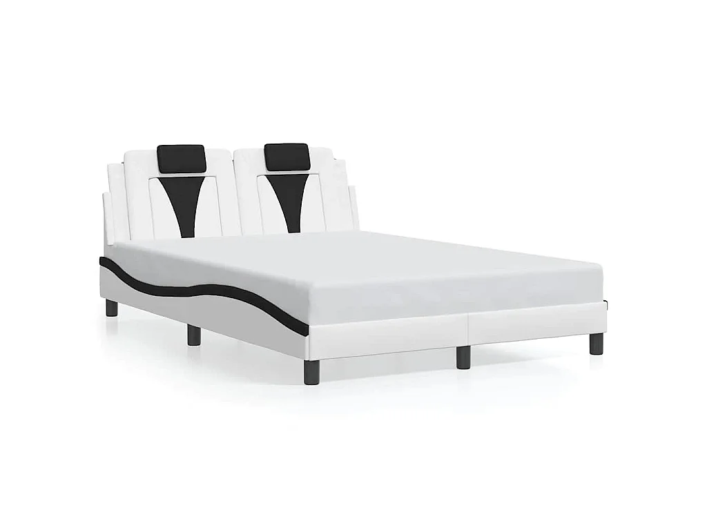 Giroletto Viana senza Materasso Nero e Bianco 140x200 cm in Similpelle