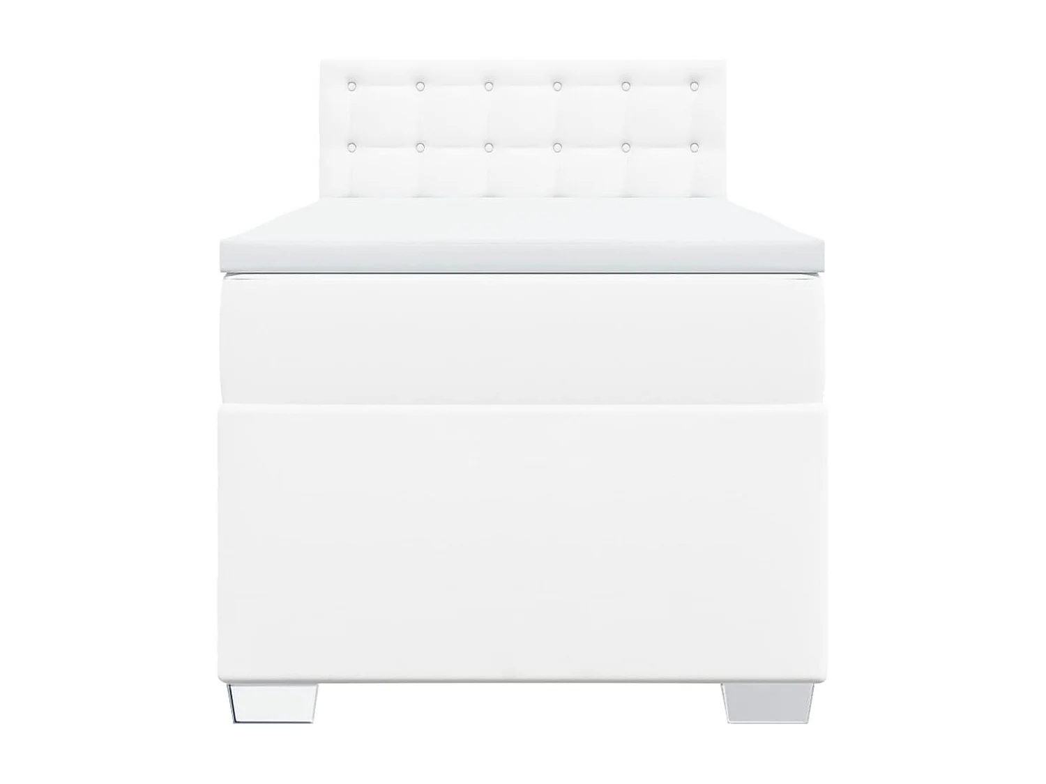 Sommier à lattes de lit avec matelas Blanc 90x190 cm Similicuir