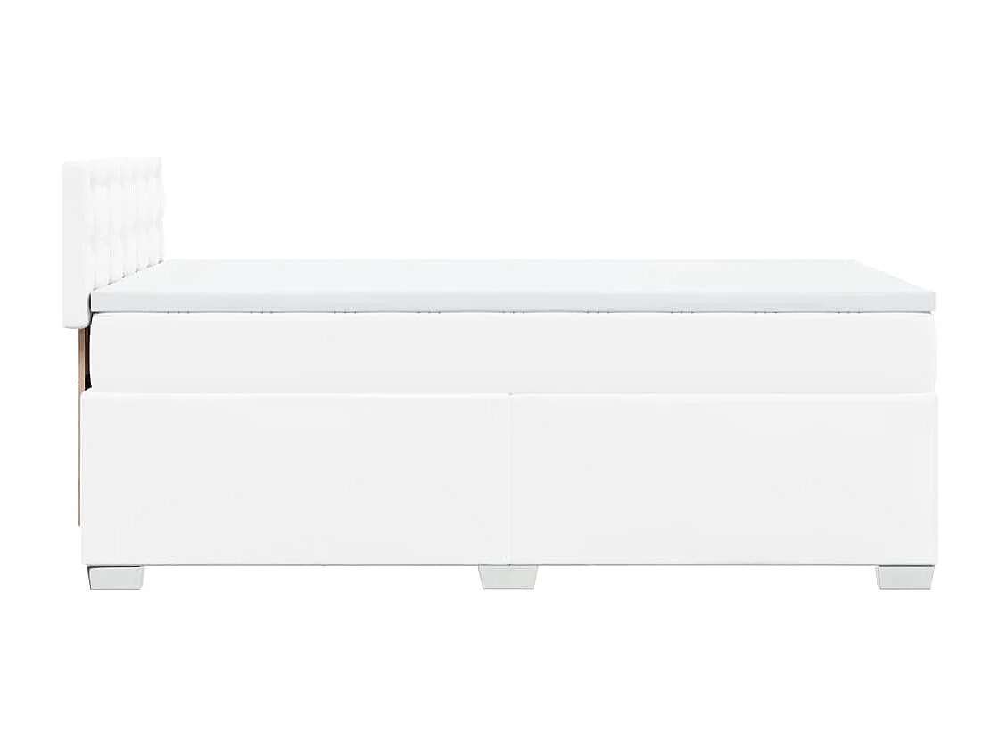 Sommier à lattes de lit avec matelas Blanc 90x190 cm Similicuir
