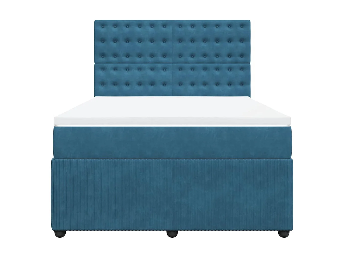 Cama com molas/colchão 160x200 cm veludo azul