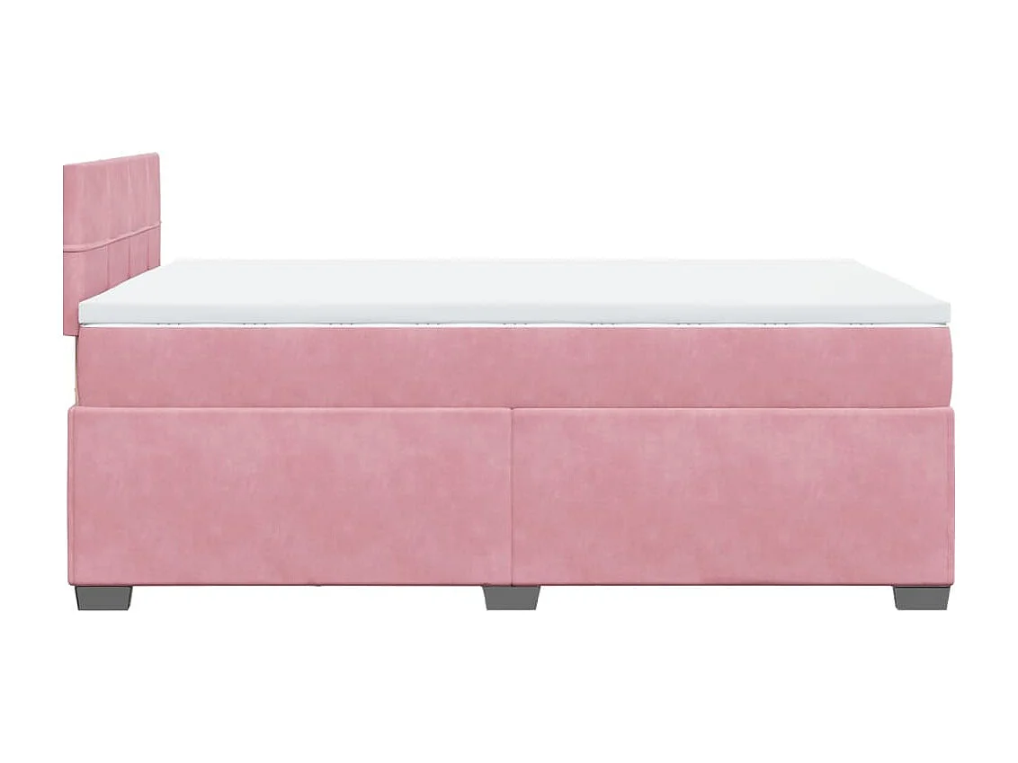 Boxspring met matras fluweel roze 120x200 cm