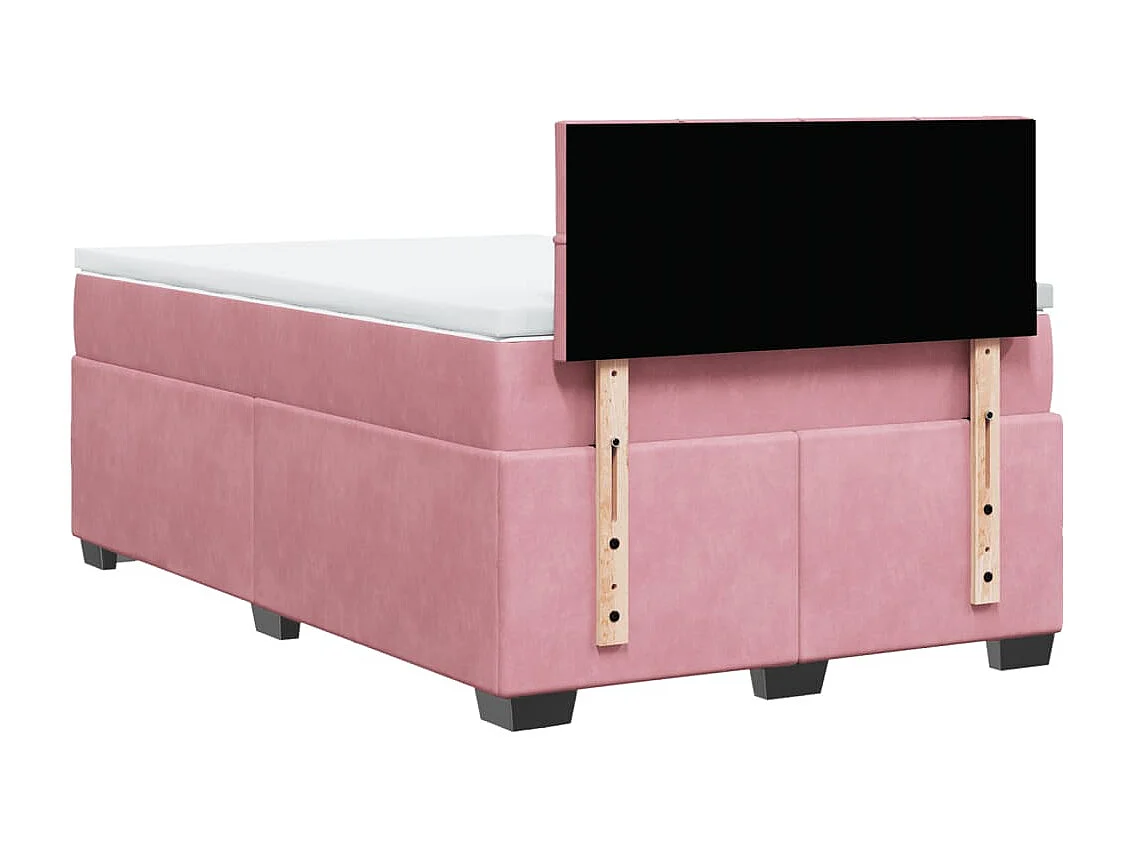 Boxspring met matras fluweel roze 120x200 cm