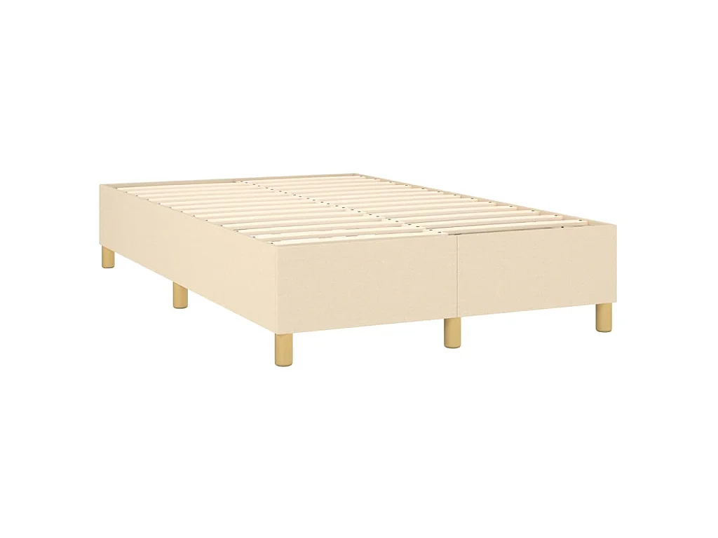 Cama box spring c/ colchão e LED 120x200 cm tecido cor creme