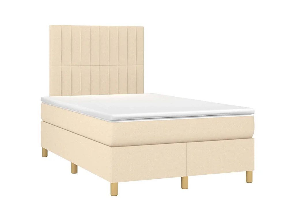 Boxspring met matras en LED stof crèmekleurig 120x200 cm