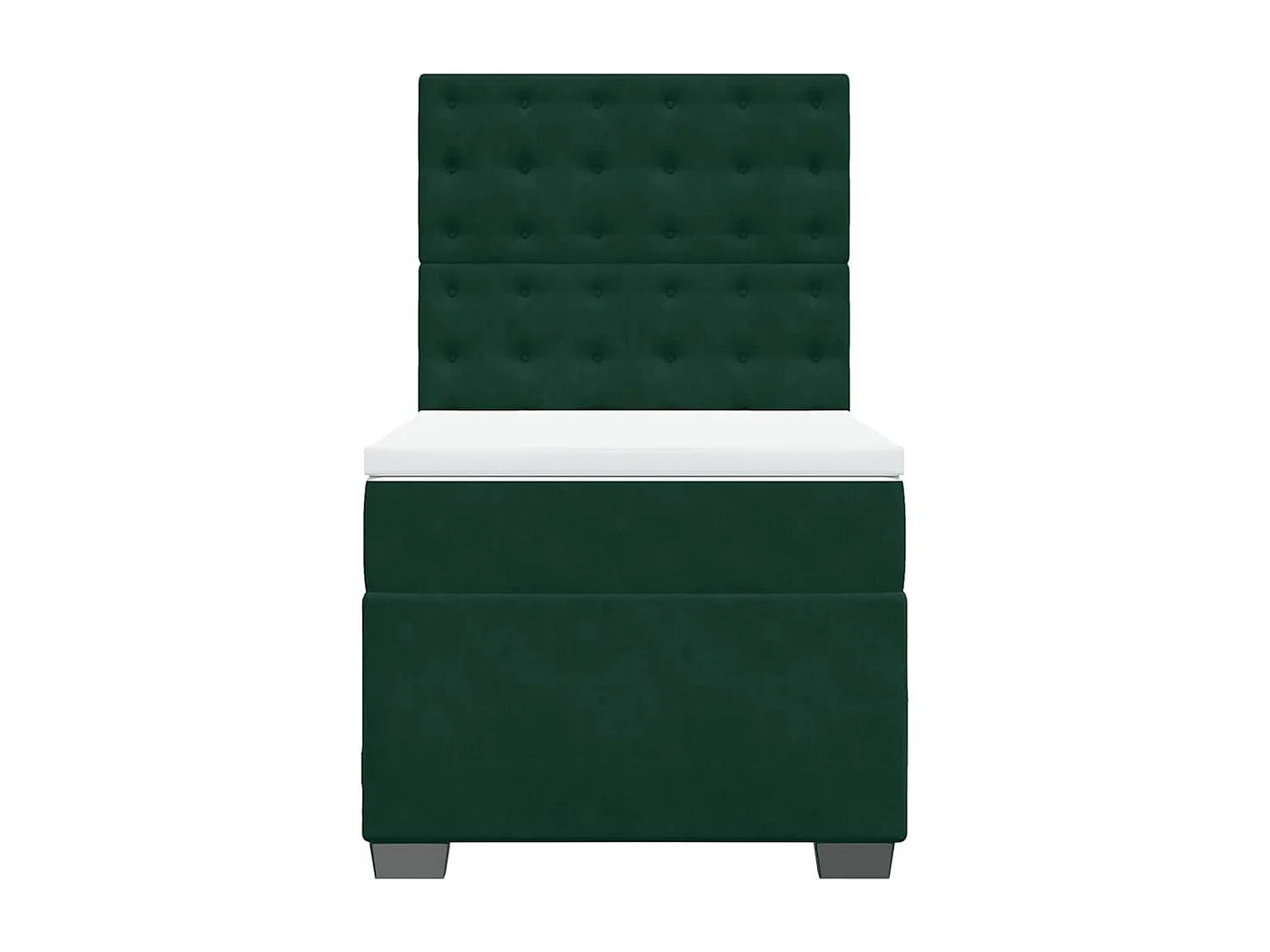 Boxspring met matras fluweel donkergroen 90x190 cm