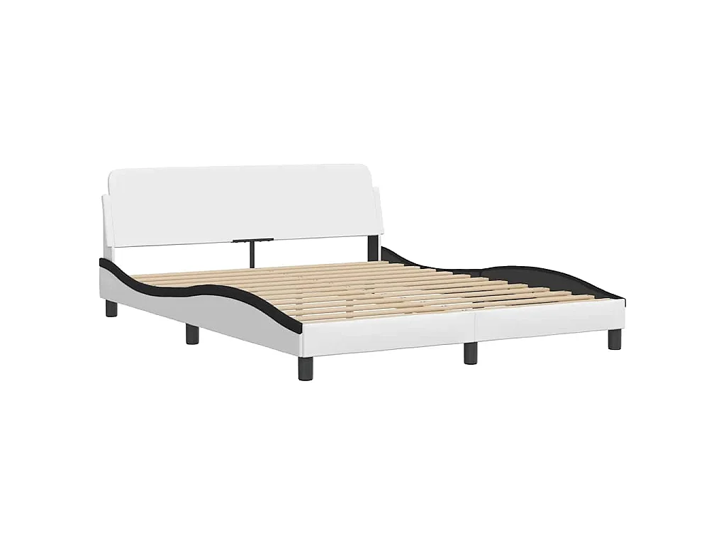 Giroletto Viana senza Materasso Nero e Bianco 160x200 cm in Similpelle