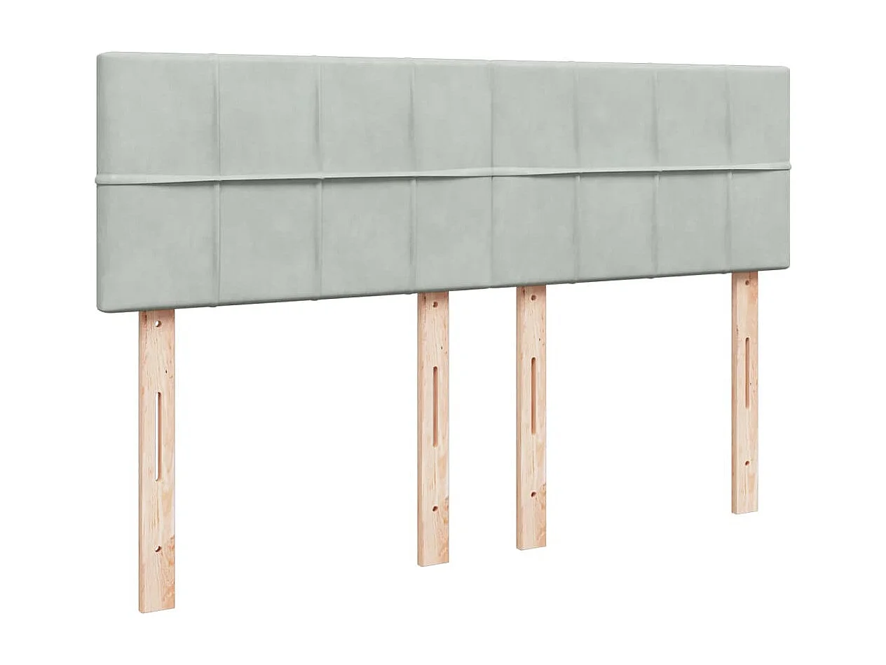 Boxspring met matras fluweel lichtgrijs 160x200 cm