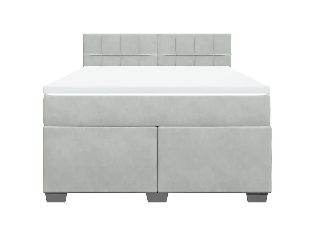 Sommier à lattes de lit et matelas Gris clair 160x200cm Velours
