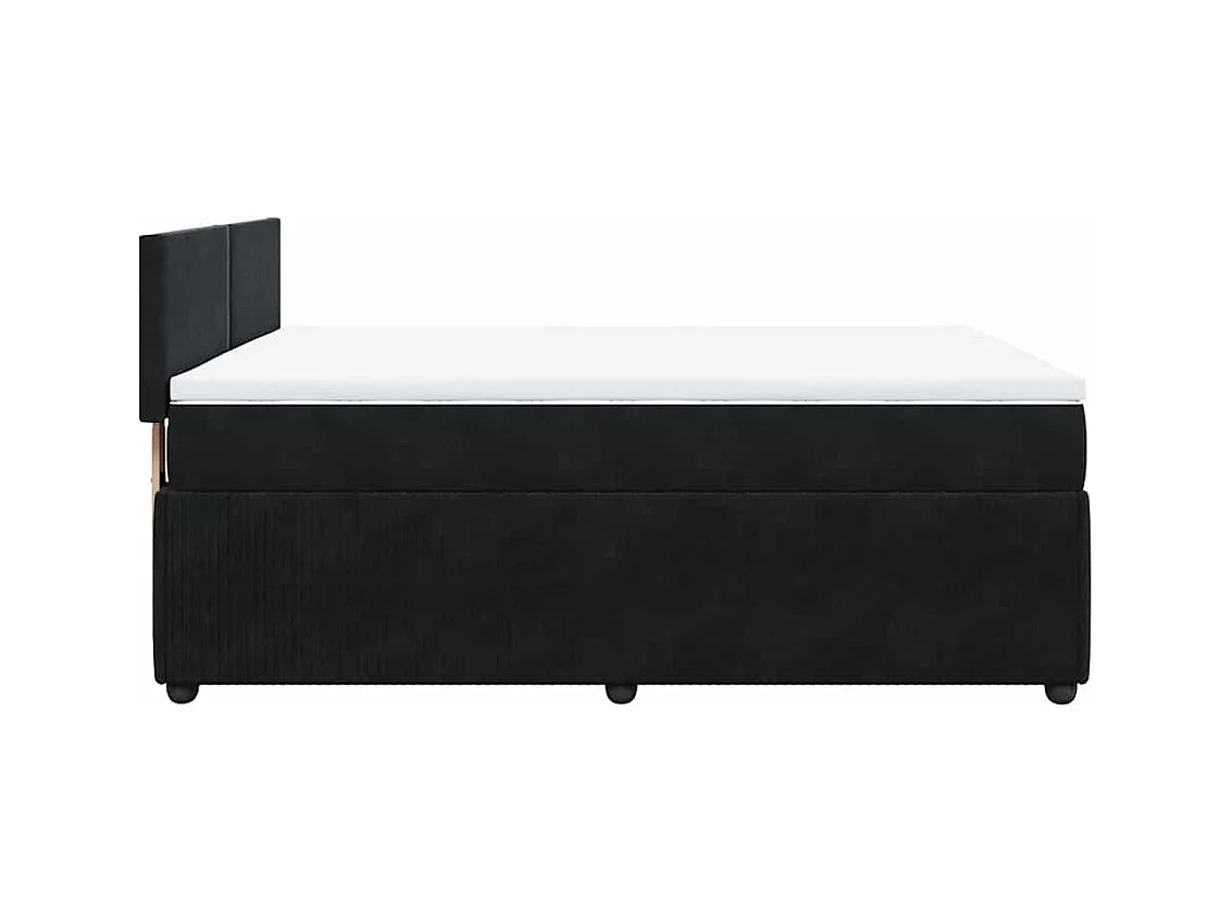 Boxspringbett mit Matratze Schwarz 140x190 cm Samt