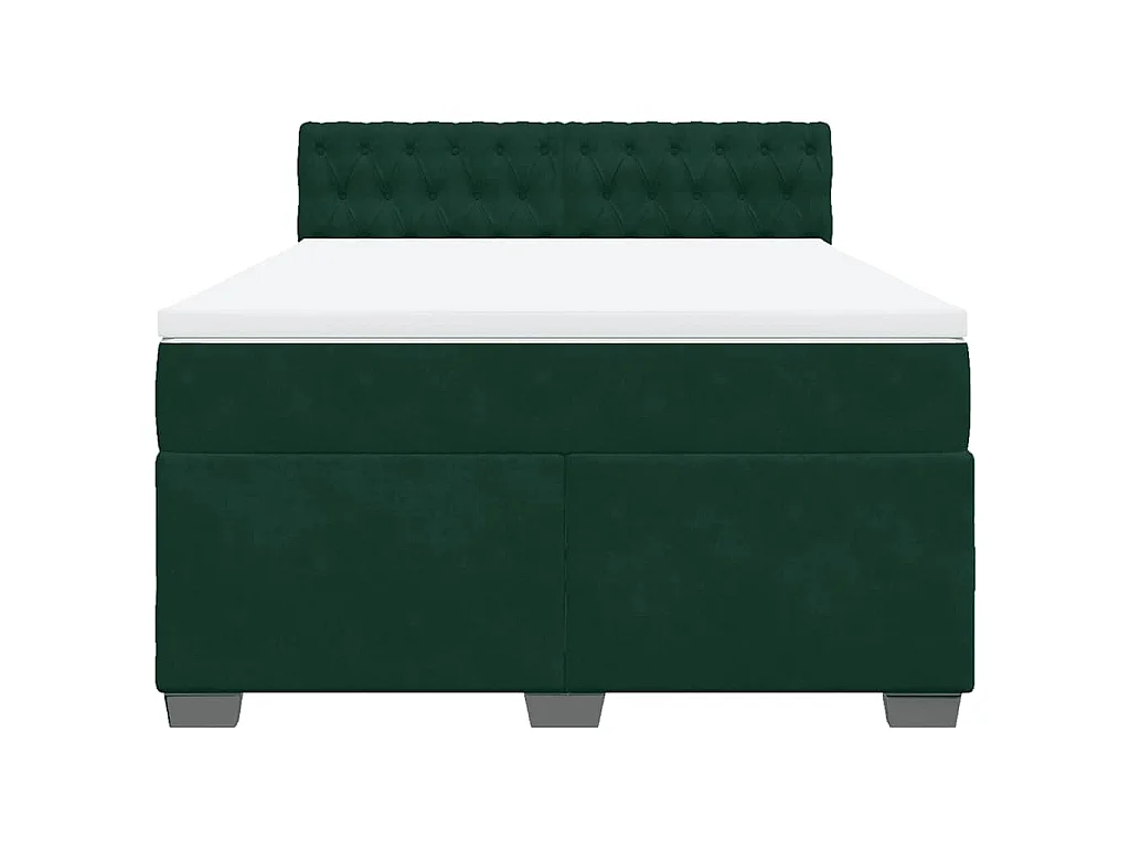 Boxspring met matras fluweel donkergroen 160x200 cm