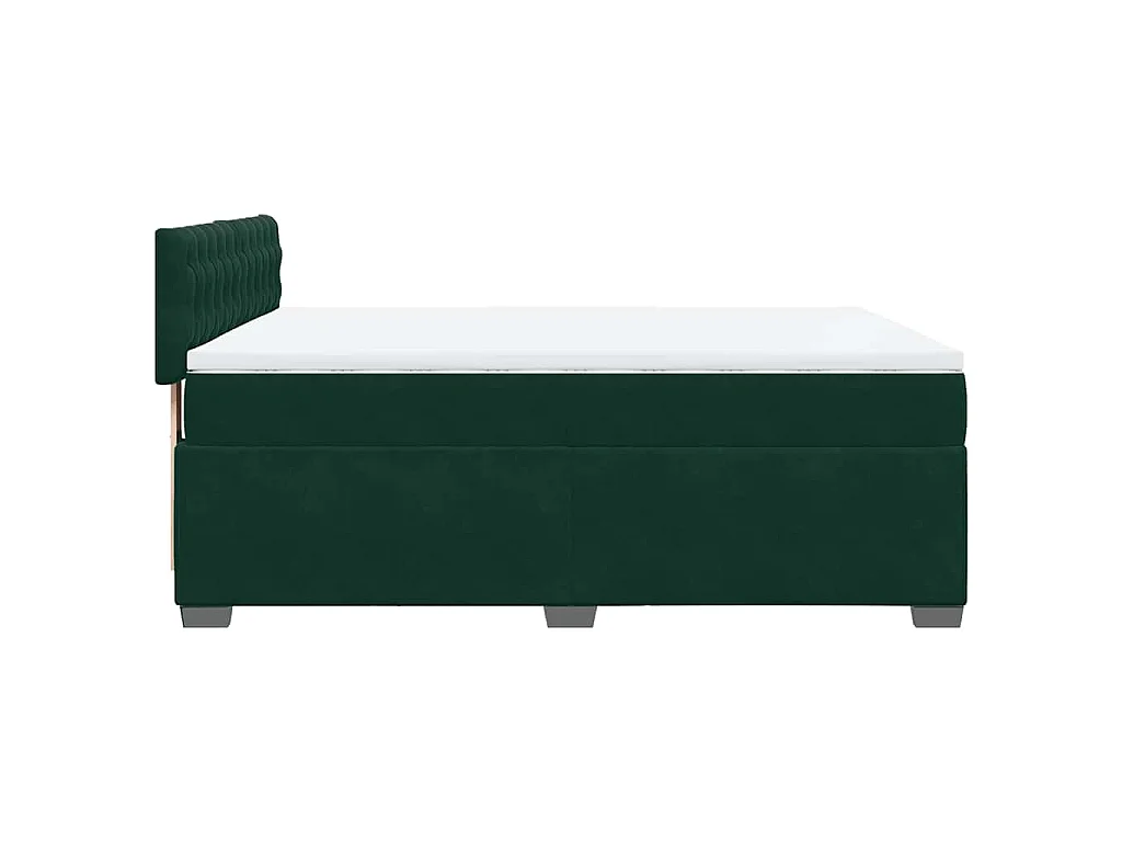 Boxspring met matras fluweel donkergroen 160x200 cm