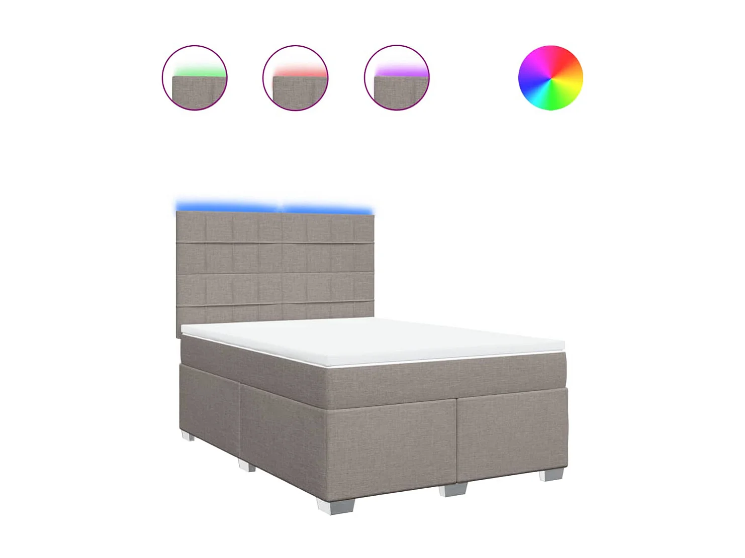 Cama com molas/colchão 140x200 cm tecido castanho-acinzentado