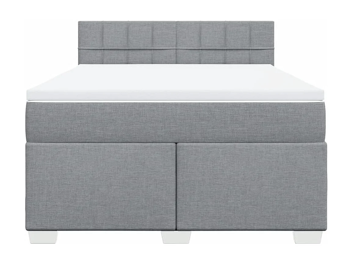 Sommier à lattes de lit avec matelas Gris clair 140x190cm Tissu
